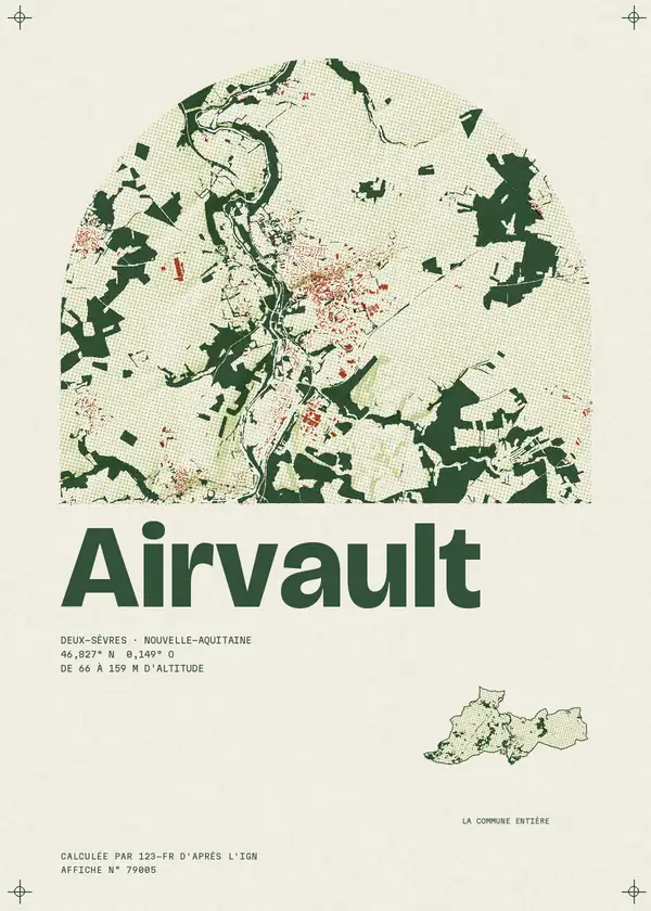 Affiche de Airvault, calculée par 123-fr d'après l'IGN