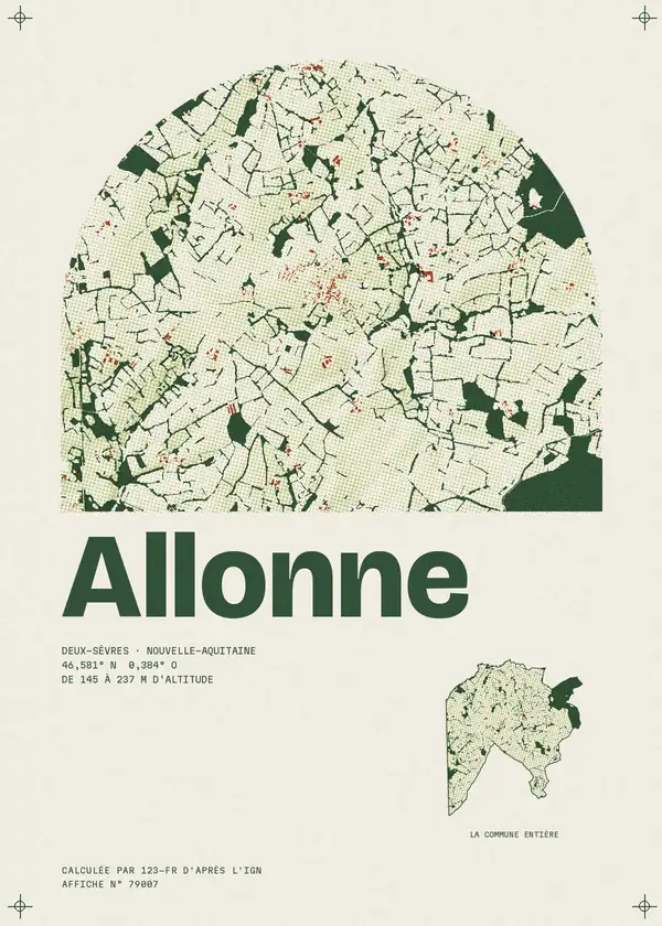 Affiche de Allonne, calculée par 123-fr d'après l'IGN