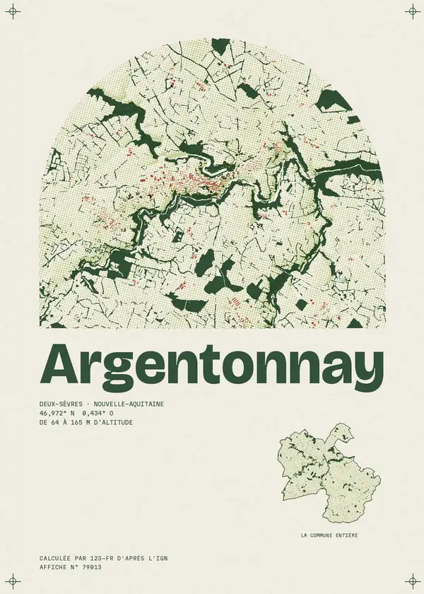 Affiche de Argentonnay, calculée par 123-fr d'après l'IGN
