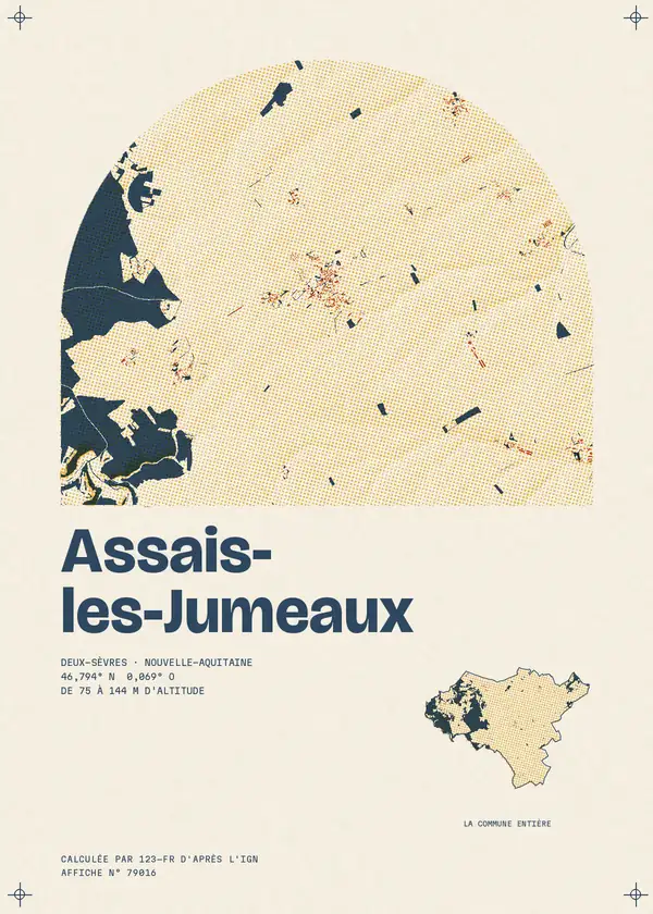 Affiche de Assais-les-Jumeaux, calculée par 123-fr d'après l'IGN