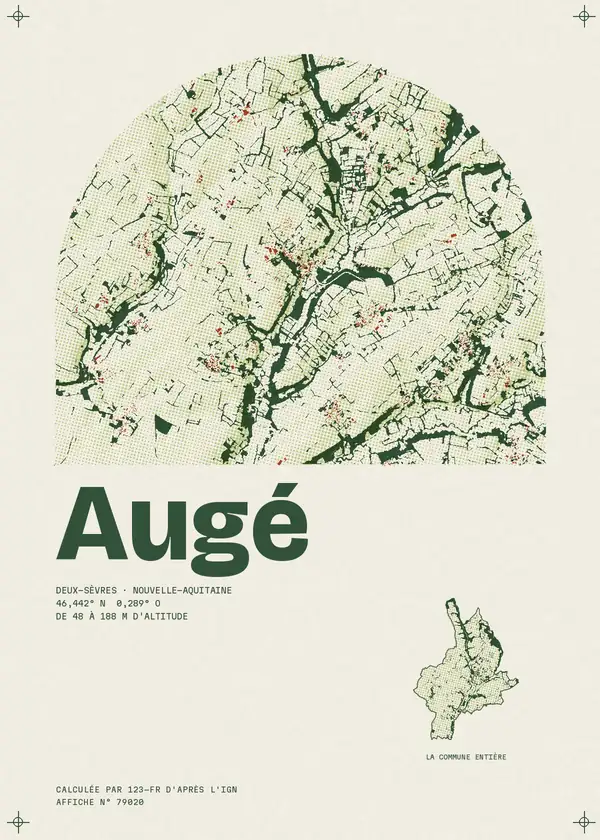 Affiche de Augé, calculée par 123-fr d'après l'IGN