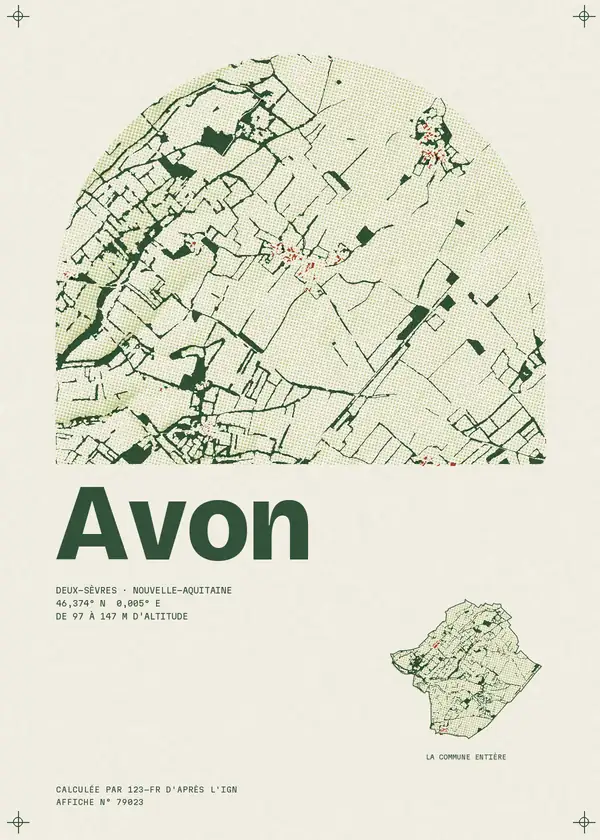 Affiche de Avon, calculée par 123-fr d'après l'IGN