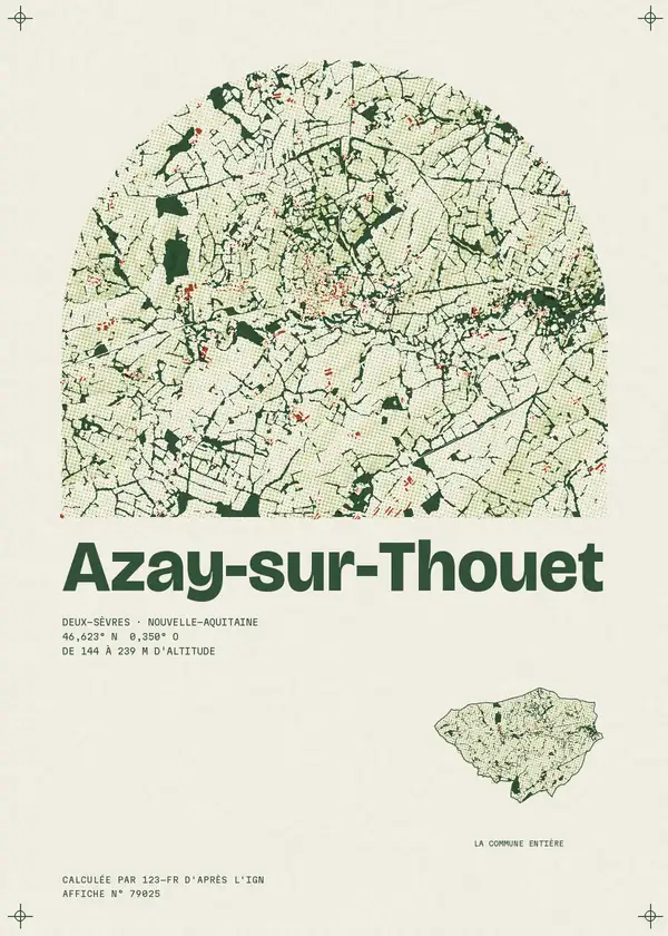 Affiche de Azay-sur-Thouet, calculée par 123-fr d'après l'IGN