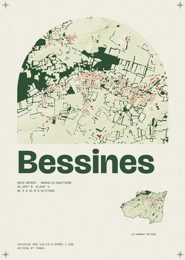 Affiche de Bessines, calculée par 123-fr d'après l'IGN