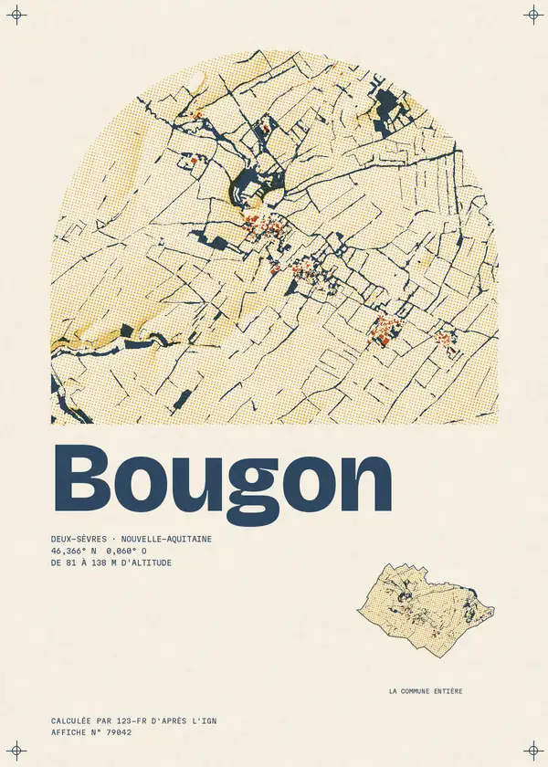 Affiche de Bougon, calculée par 123-fr d'après l'IGN
