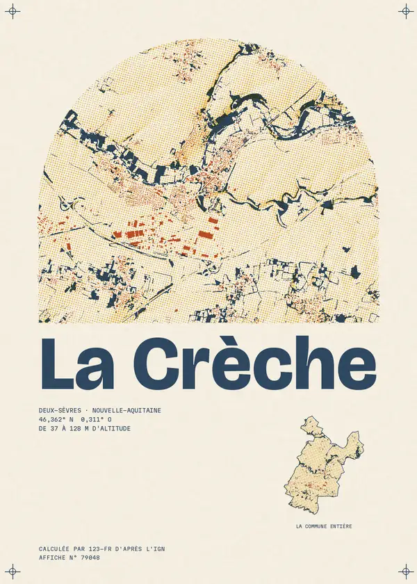 Affiche de La Crèche, calculée par 123-fr d'après l'IGN