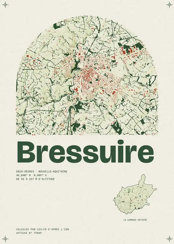 Affiche de Bressuire, calculée par 123-fr d'après l'IGN