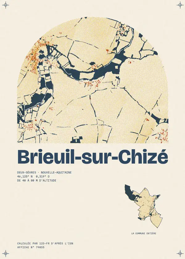 Affiche de Brieuil-sur-Chizé, calculée par 123-fr d'après l'IGN