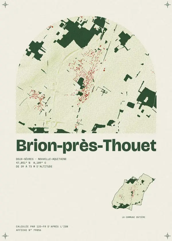 Affiche de Brion-près-Thouet, calculée par 123-fr d'après l'IGN