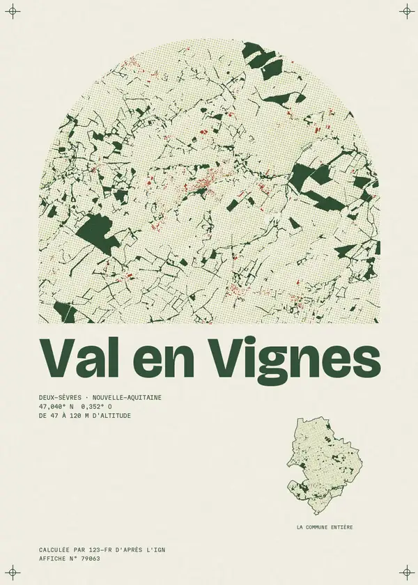 Affiche de Val en Vignes, calculée par 123-fr d'après l'IGN