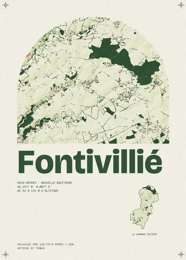 Affiche de Fontivillié, calculée par 123-fr d'après l'IGN
