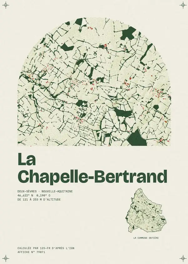 Affiche de La Chapelle-Bertrand, calculée par 123-fr d'après l'IGN