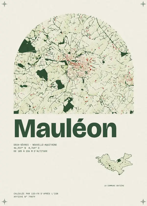 Affiche de Mauléon, calculée par 123-fr d'après l'IGN