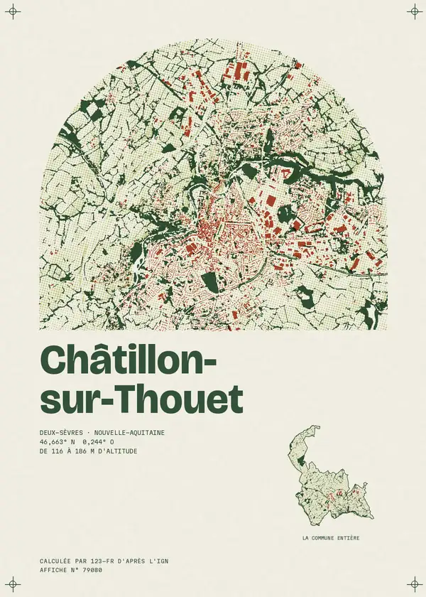 Affiche de Châtillon-sur-Thouet, calculée par 123-fr d'après l'IGN