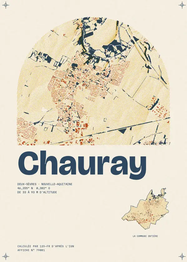 Affiche de Chauray, calculée par 123-fr d'après l'IGN