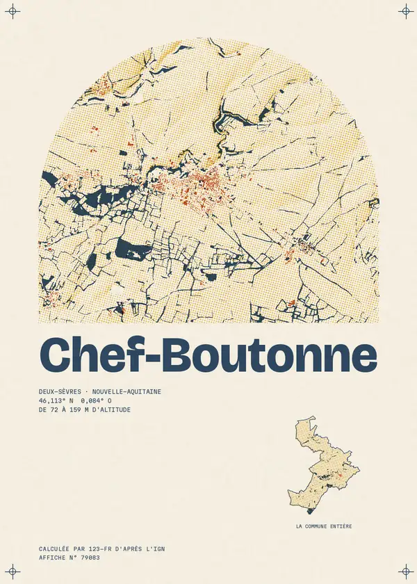 Affiche de Chef-Boutonne, calculée par 123-fr d'après l'IGN