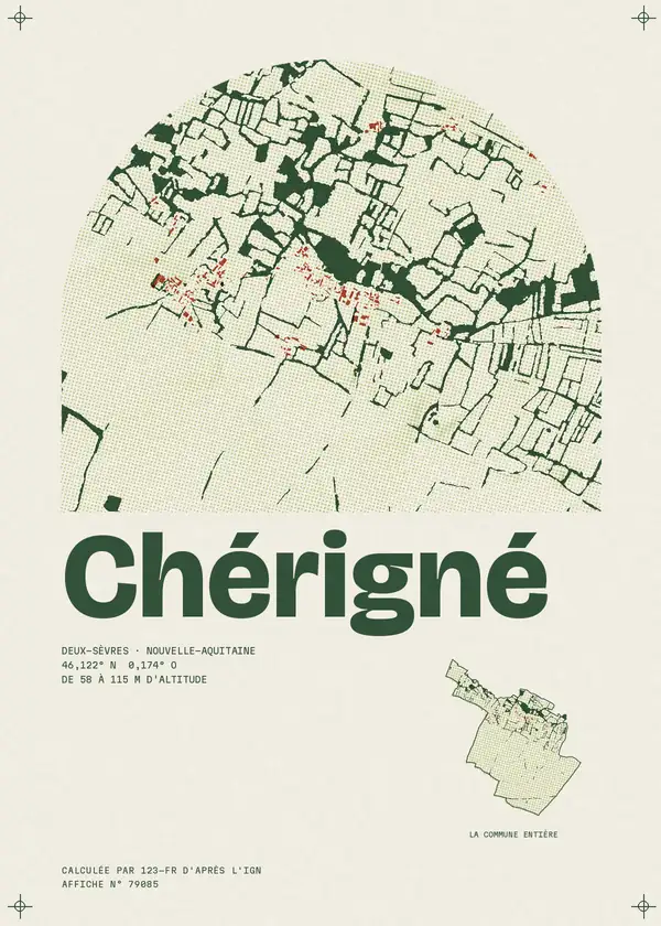 Affiche de Chérigné, calculée par 123-fr d'après l'IGN
