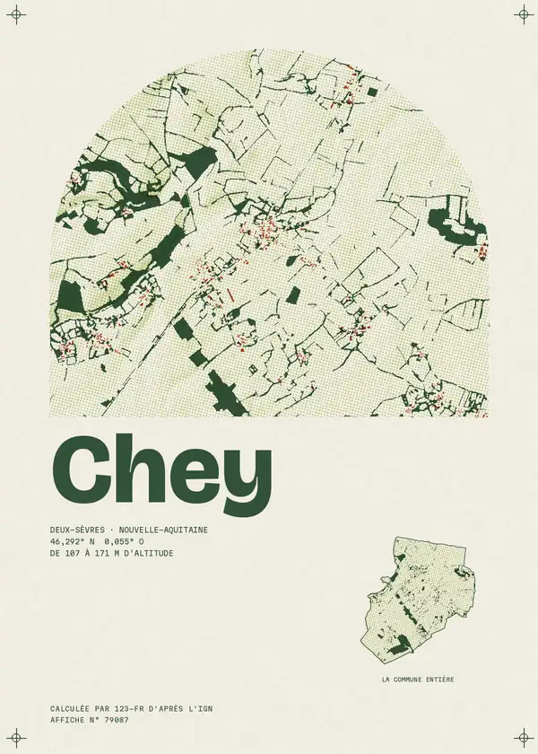 Affiche de Chey, calculée par 123-fr d'après l'IGN