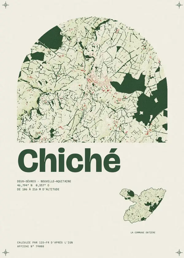 Affiche de Chiché, calculée par 123-fr d'après l'IGN