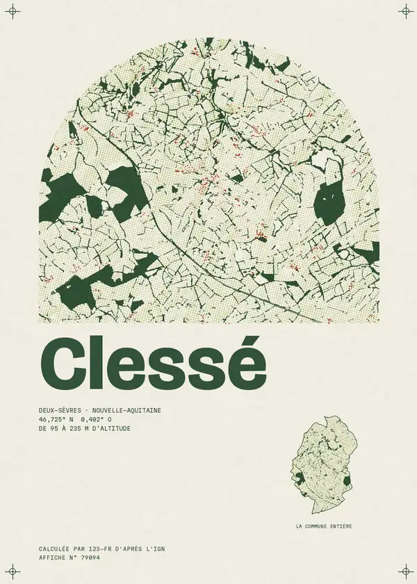 Affiche de Clessé, calculée par 123-fr d'après l'IGN