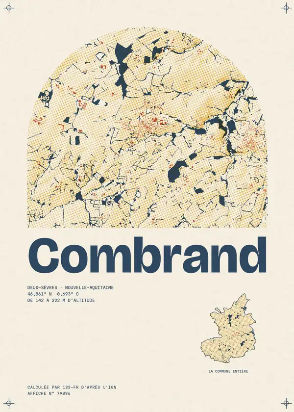 Affiche de Combrand, calculée par 123-fr d'après l'IGN