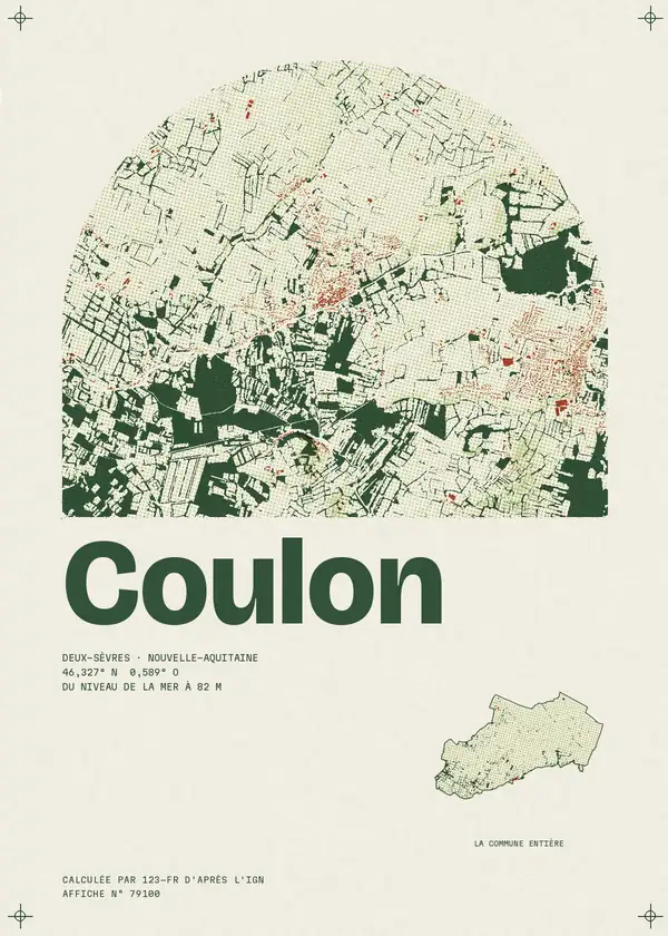 Affiche de Coulon, calculée par 123-fr d'après l'IGN