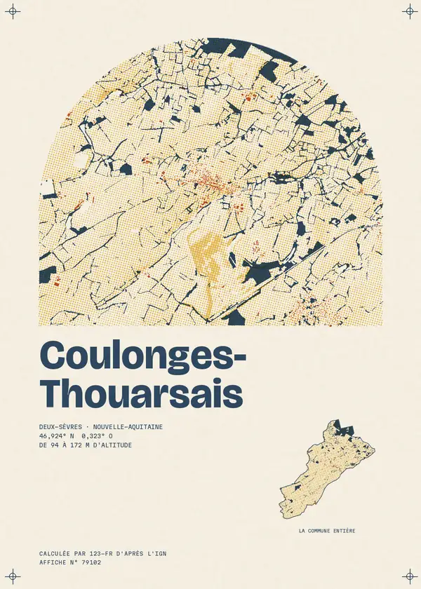 Affiche de Coulonges-Thouarsais, calculée par 123-fr d'après l'IGN