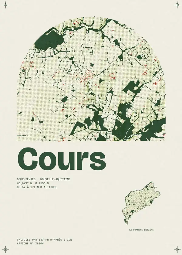 Affiche de Cours, calculée par 123-fr d'après l'IGN