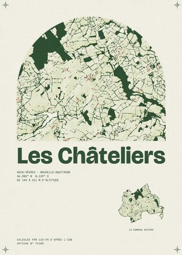 Affiche de Les Châteliers, calculée par 123-fr d'après l'IGN
