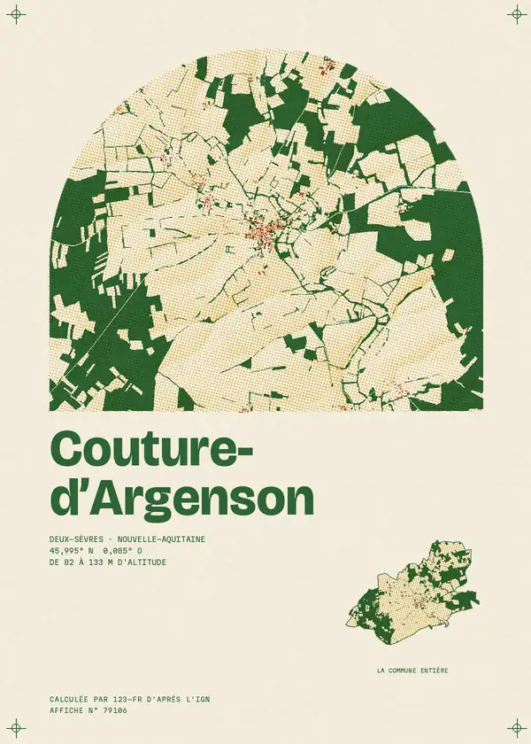 Affiche de Couture-d'Argenson, calculée par 123-fr d'après l'IGN