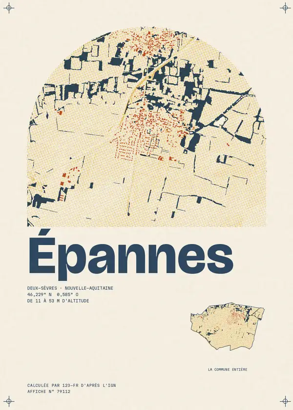 Affiche de Épannes, calculée par 123-fr d'après l'IGN