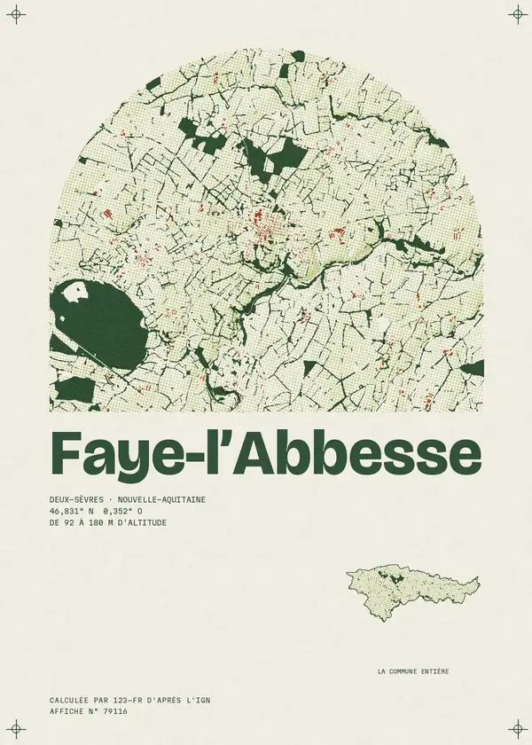 Affiche de Faye-l'Abbesse, calculée par 123-fr d'après l'IGN