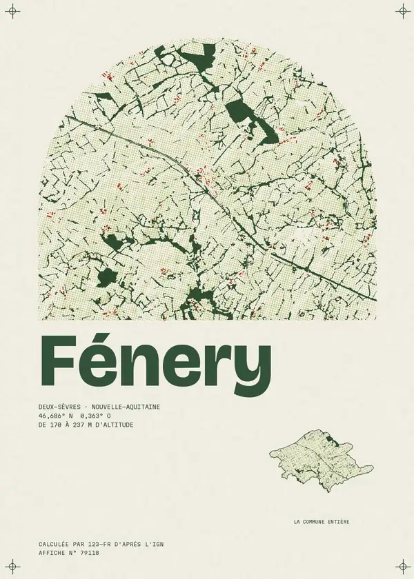 Affiche de Fénery, calculée par 123-fr d'après l'IGN