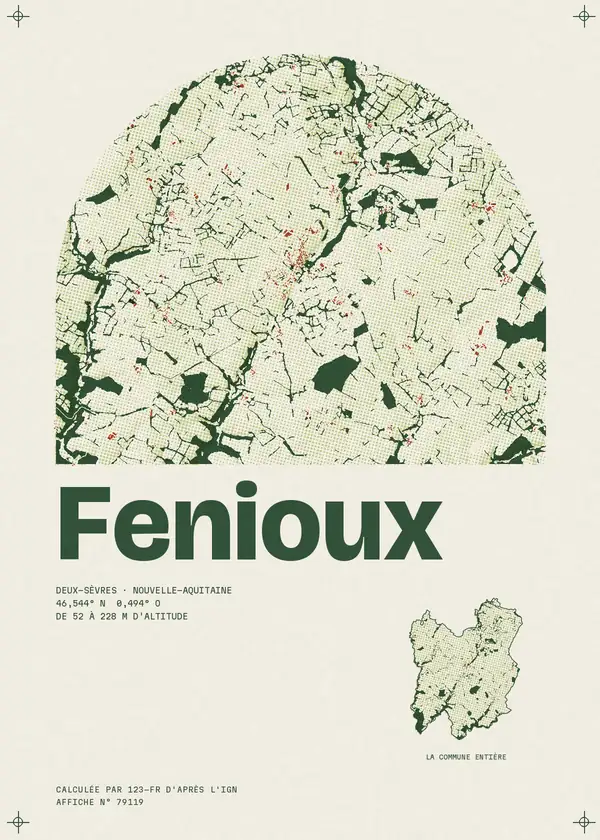 Affiche de Fenioux, calculée par 123-fr d'après l'IGN