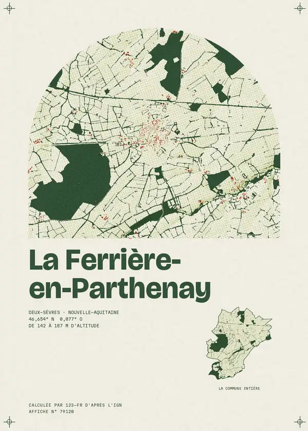 Affiche de La Ferrière-en-Parthenay, calculée par 123-fr d'après l'IGN