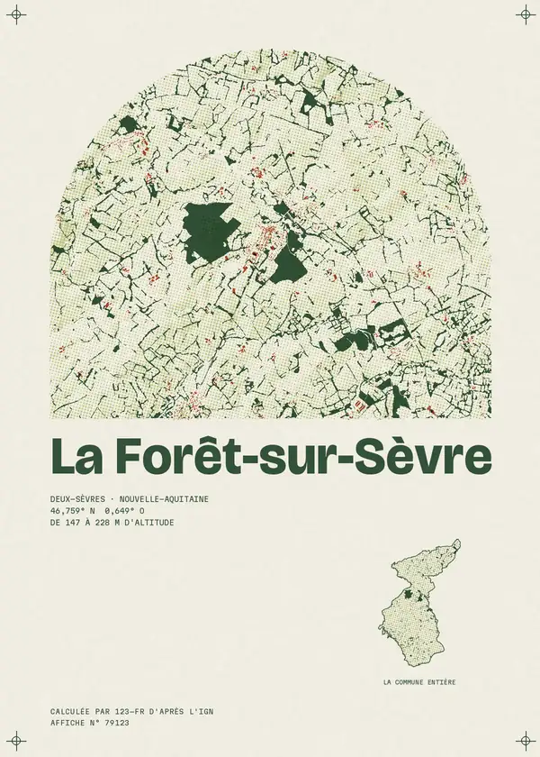 Affiche de La Forêt-sur-Sèvre, calculée par 123-fr d'après l'IGN