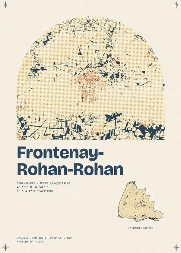 Affiche de Frontenay-Rohan-Rohan, calculée par 123-fr d'après l'IGN