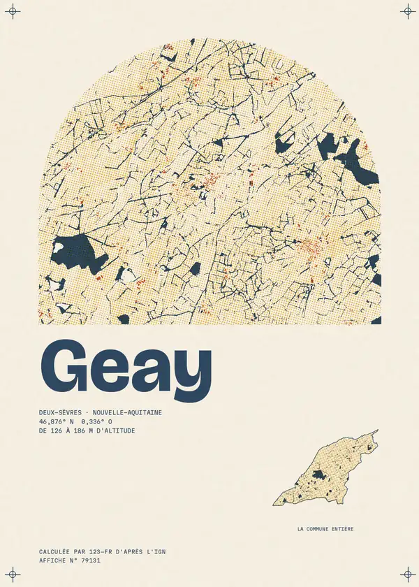Affiche de Geay, calculée par 123-fr d'après l'IGN