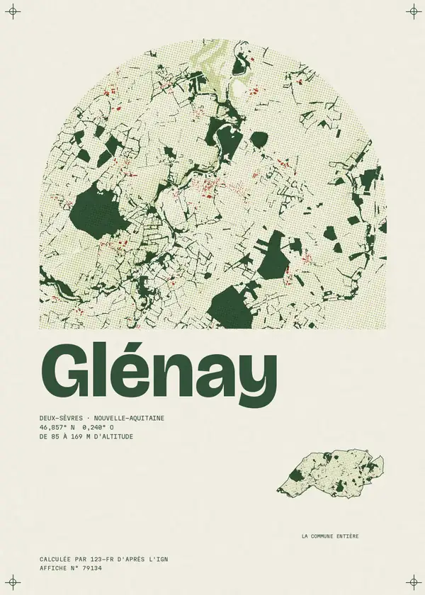 Affiche de Glénay, calculée par 123-fr d'après l'IGN
