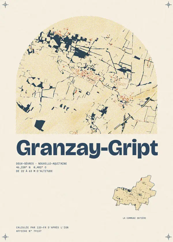 Affiche de Granzay-Gript, calculée par 123-fr d'après l'IGN