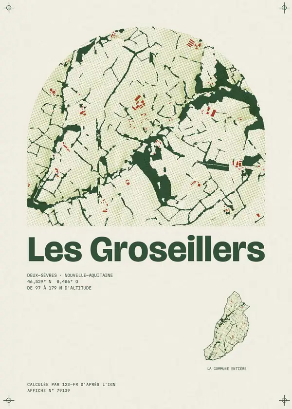 Affiche de Les Groseillers, calculée par 123-fr d'après l'IGN