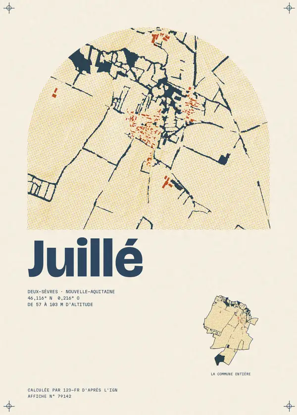 Affiche de Juillé, calculée par 123-fr d'après l'IGN