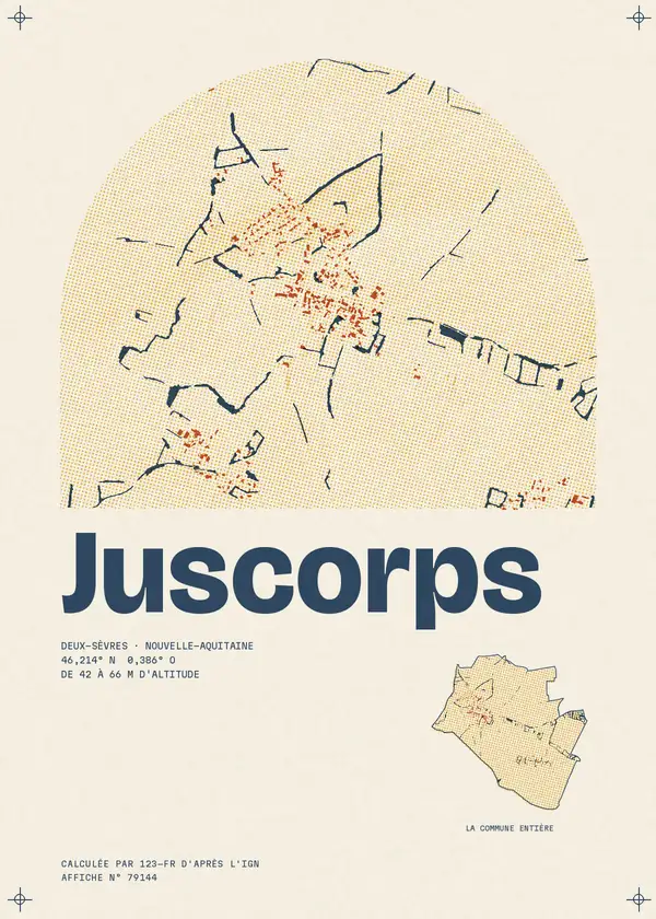 Affiche de Juscorps, calculée par 123-fr d'après l'IGN