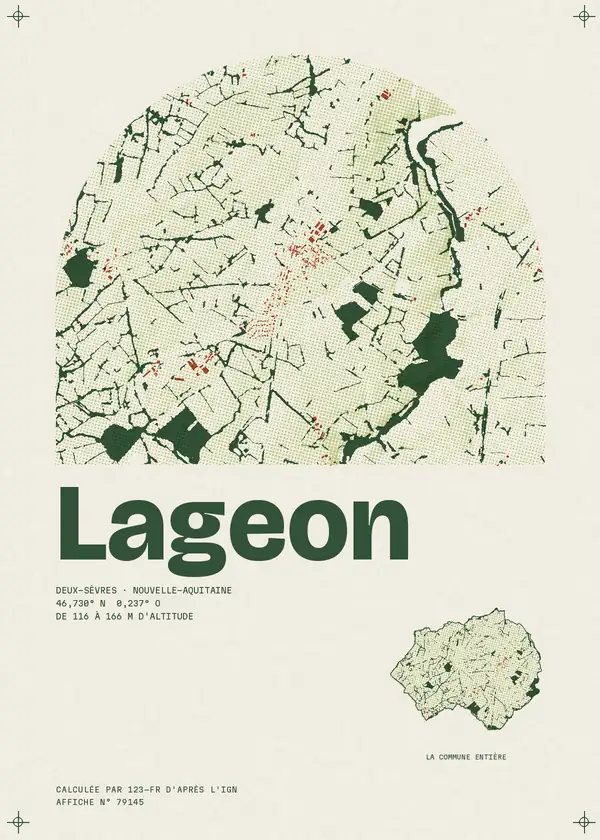Affiche de Lageon, calculée par 123-fr d'après l'IGN