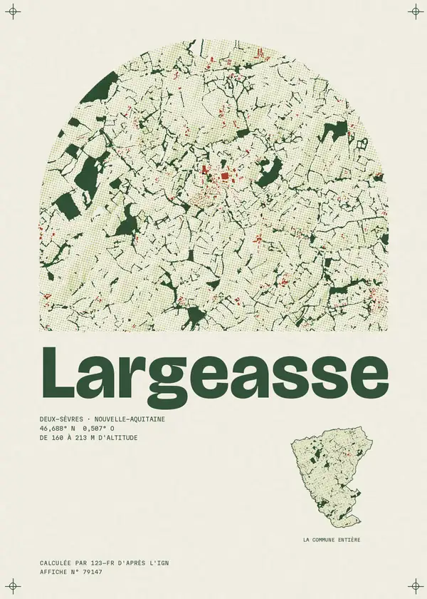 Affiche de Largeasse, calculée par 123-fr d'après l'IGN