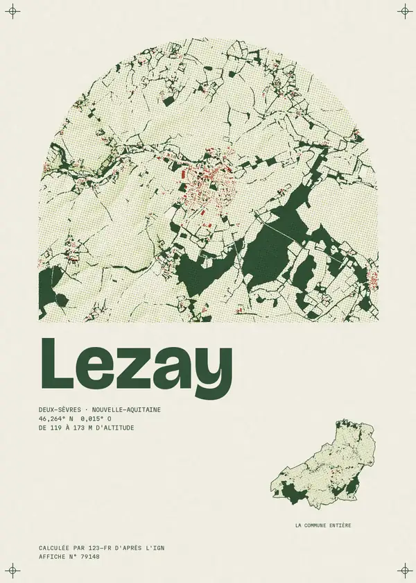 Affiche de Lezay, calculée par 123-fr d'après l'IGN