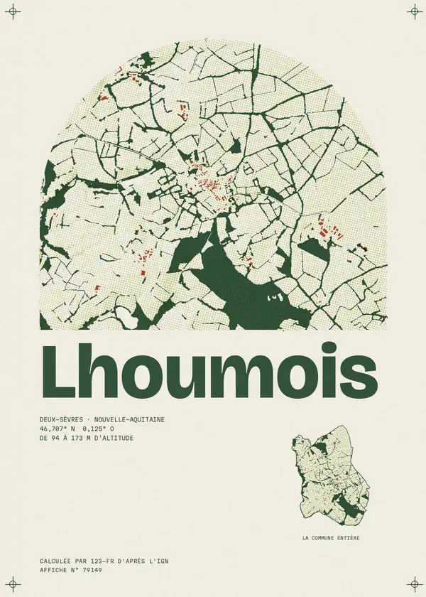 Affiche de Lhoumois, calculée par 123-fr d'après l'IGN
