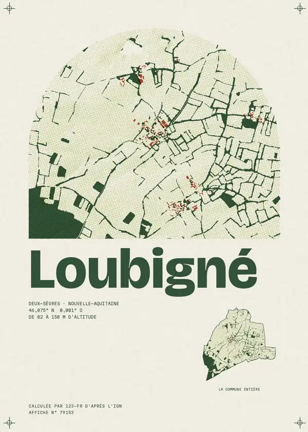 Affiche de Loubigné, calculée par 123-fr d'après l'IGN