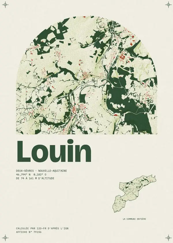 Affiche de Louin, calculée par 123-fr d'après l'IGN
