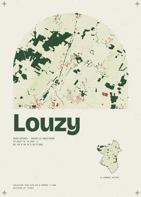 Affiche de Louzy, calculée par 123-fr d'après l'IGN